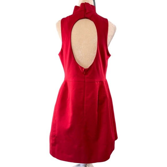Anthropologie Hutch Cut Out Flare Mini Dress Size L Red - Picture 6 of 10